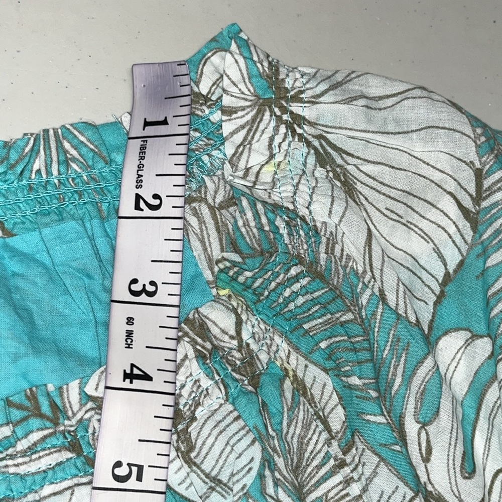 Talbots Teal and White Leaf Print Dress - Picture 6 of 6